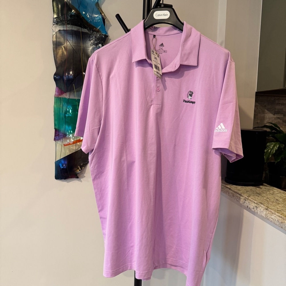 Adidas Men's Pink Polo Shirt